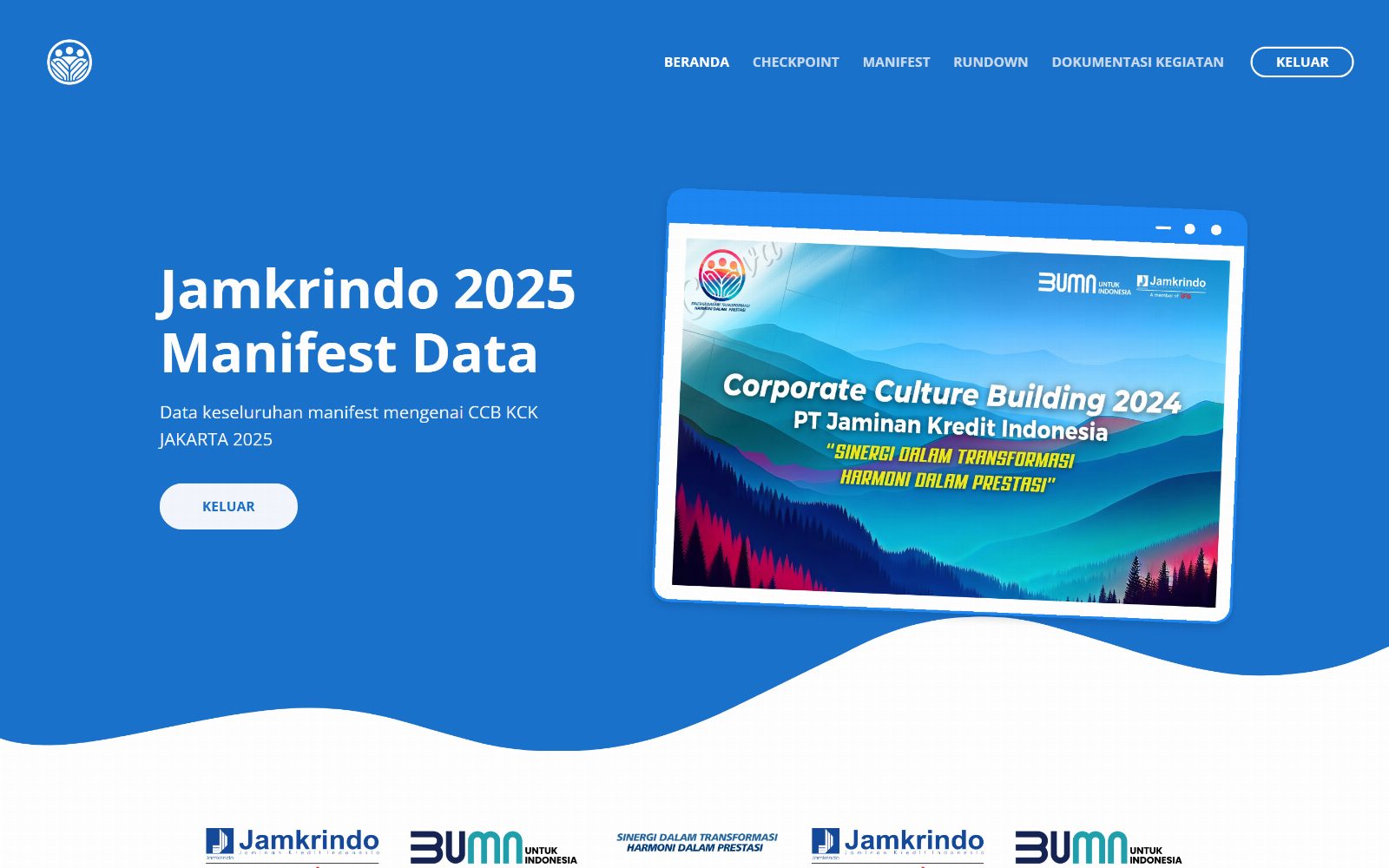 Beranda peserta (desktop)