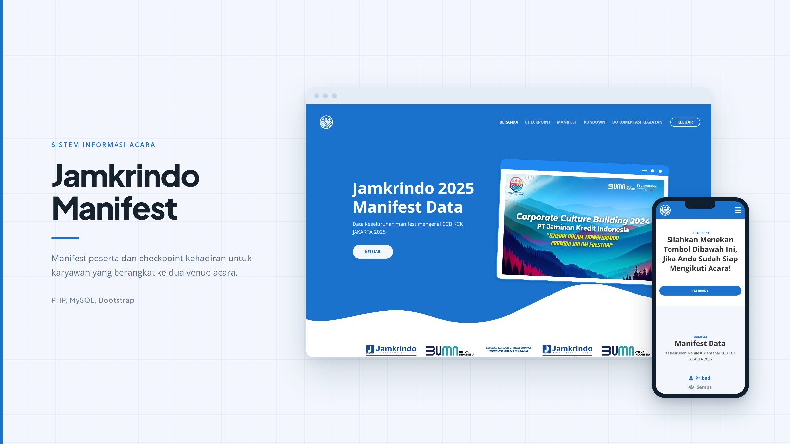 Sampul project Jamkrindo Manifest: Manifest dan Checkpoint Kehadiran Acara