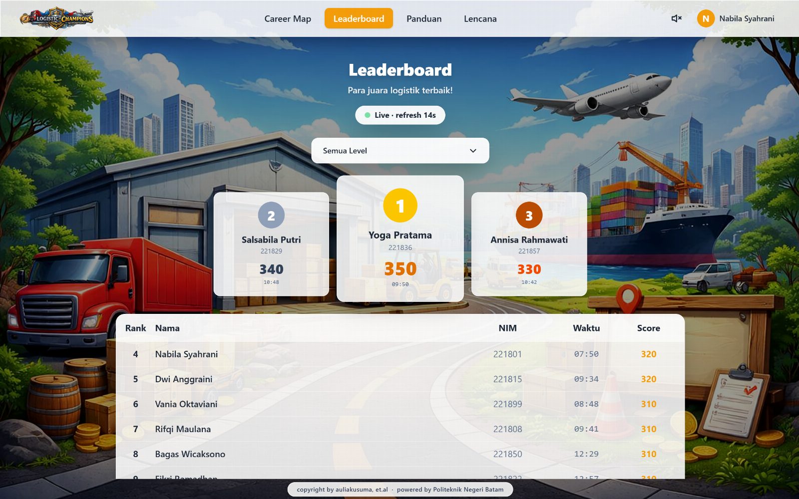 Leaderboard (desktop)