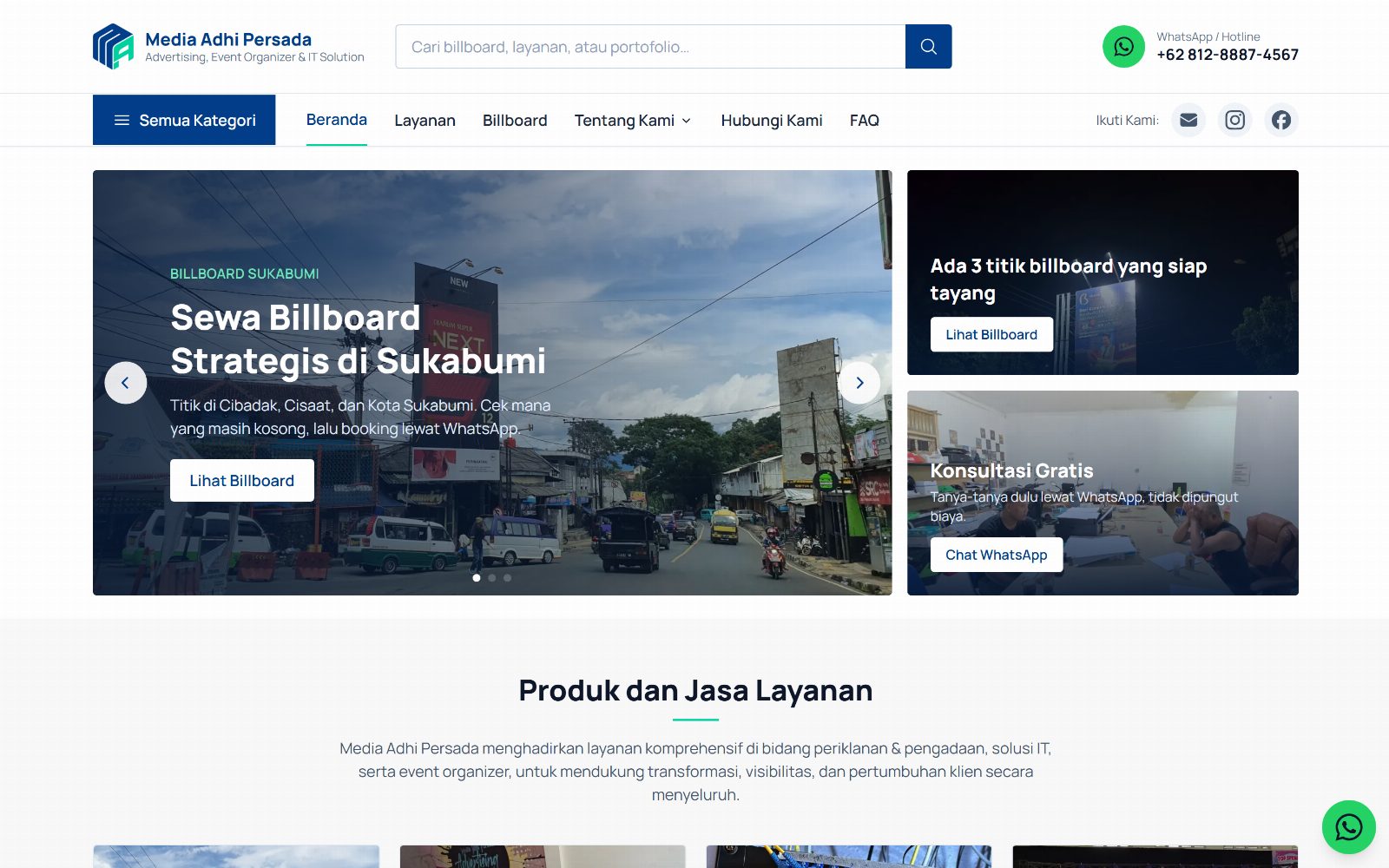 Homepage (desktop)