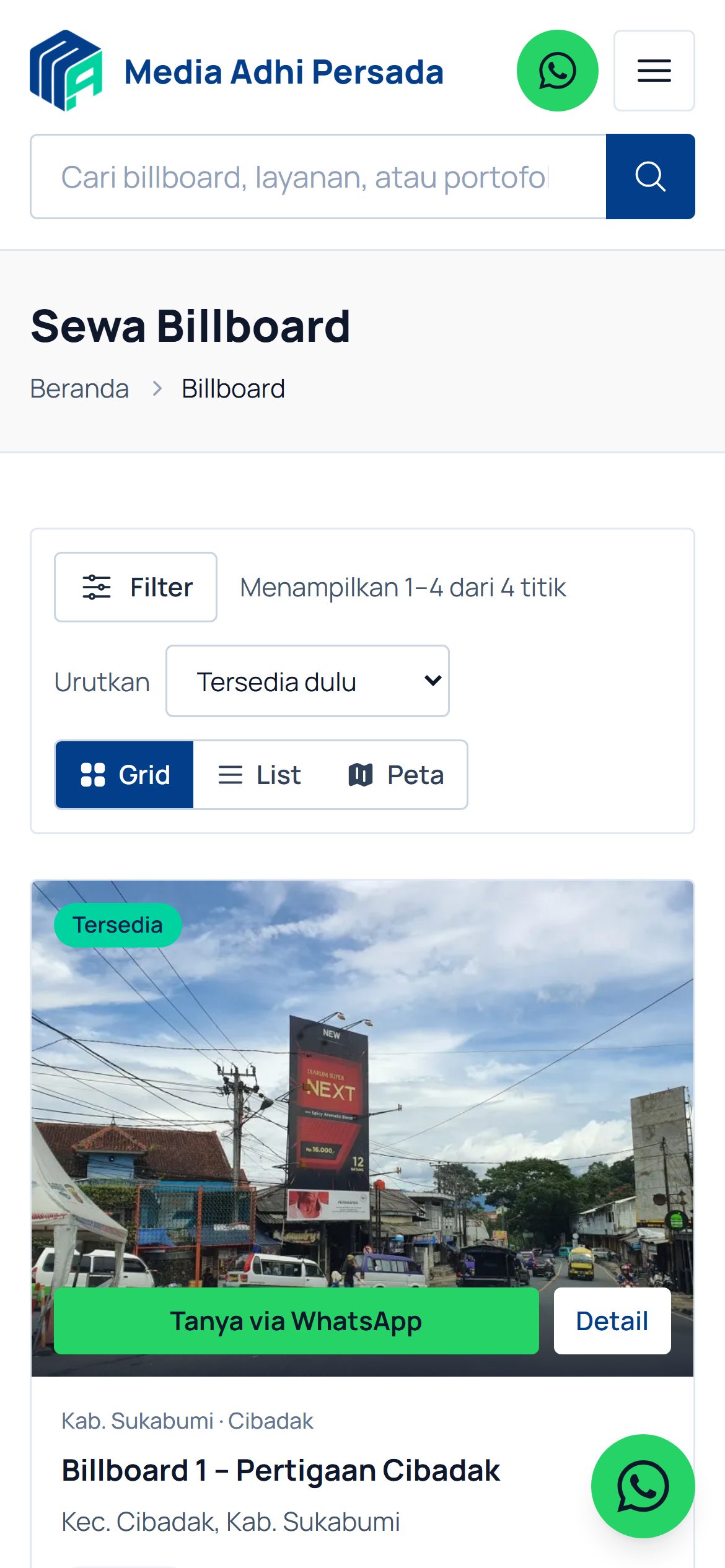 Katalog billboard (mobile)