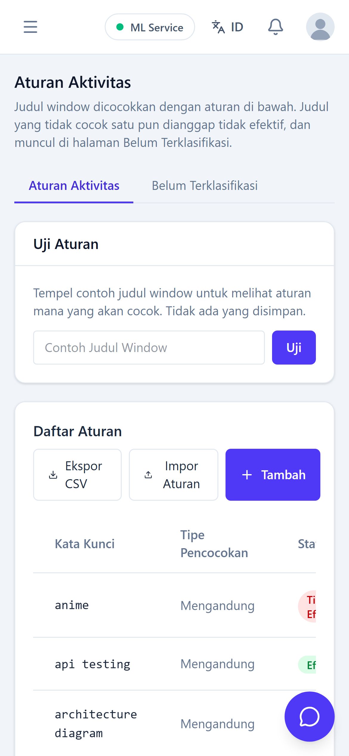 Aturan aktivitas (mobile)