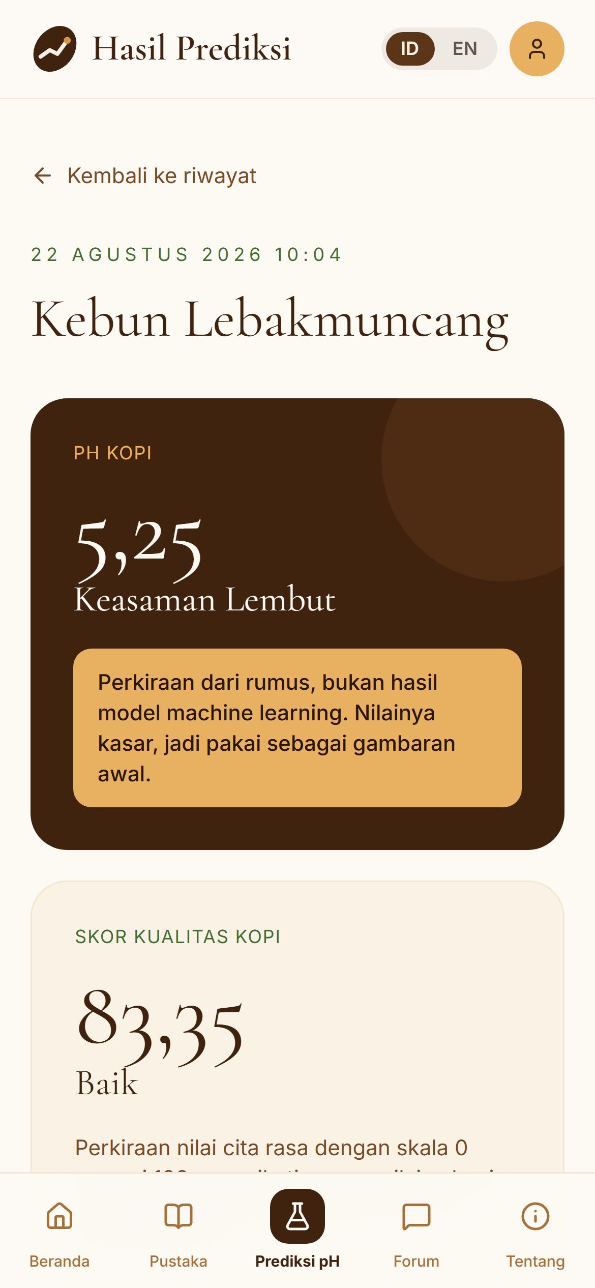 Hasil prediksi (mobile)