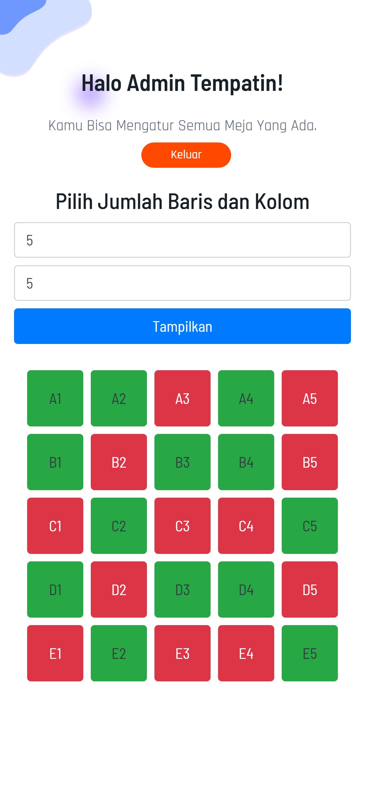 Admin grid meja (mobile)