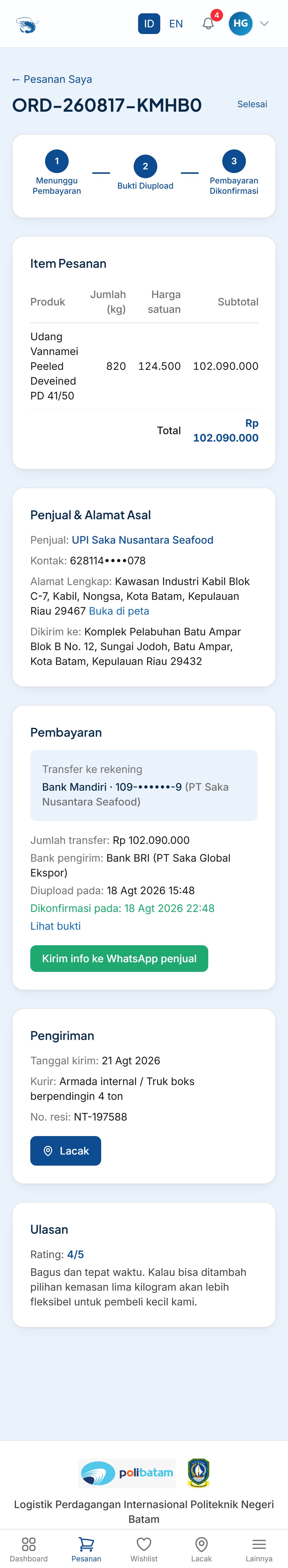 Pesanan pembeli (mobile)